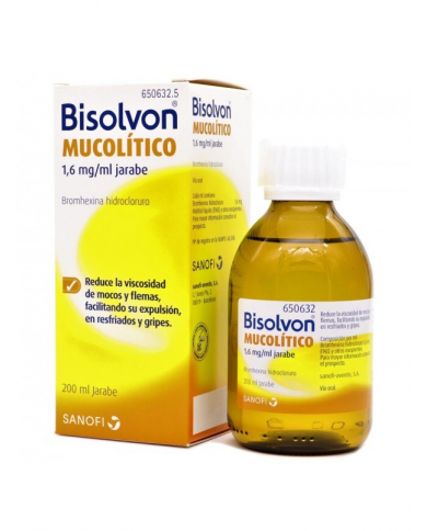 BISOLVON MUCOLITICO 1,6 mg/ml JARABE 1 FRASCO 20 BISOLVON MUCOLITICO 1,6 mg/ml JARABE 1 FRASCO 20