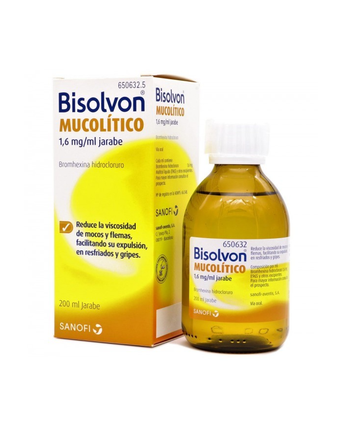 BISOLVON MUCOLITICO 1,6 mg/ml JARABE 1 FRASCO 20 BISOLVON MUCOLITICO 1,6 mg/ml JARABE 1 FRASCO 20