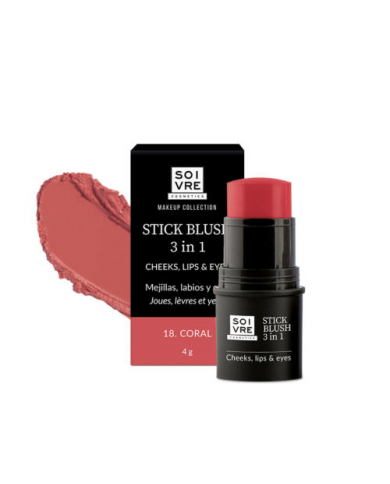 SOIVRE COSMETICS BLUSH 3 IN 1 STICK CORAL Nº18