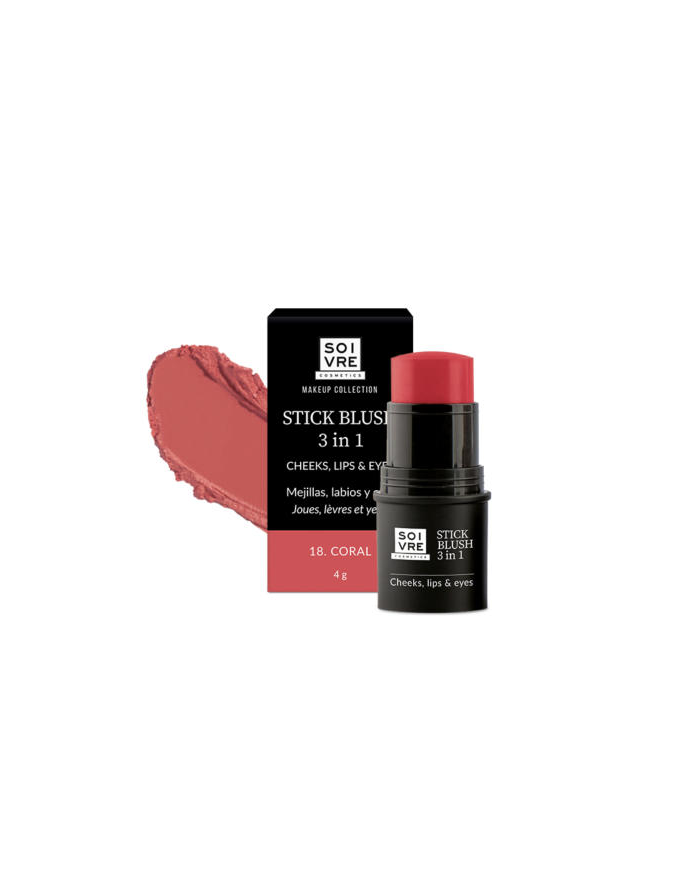 SOIVRE COSMETICS BLUSH 3 IN 1 STICK CORAL Nº18