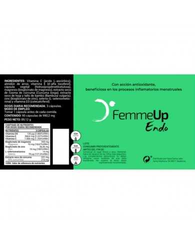 FEMMEUP ENDO - CÚRCUMA, BAMBÚ, VITAMINA C, E, D3