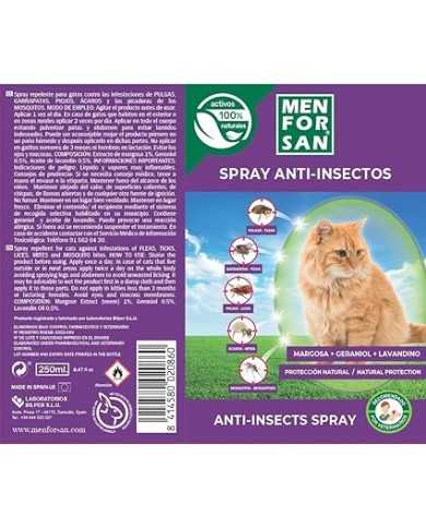 MENFORSAN SPRAY ANTI-INSECTOS GATOS 250ML MENFORSAN SPRAY ANTI-INSECTOS GATOS 250ML