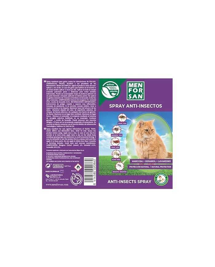 MENFORSAN SPRAY ANTI-INSECTOS GATOS 250ML