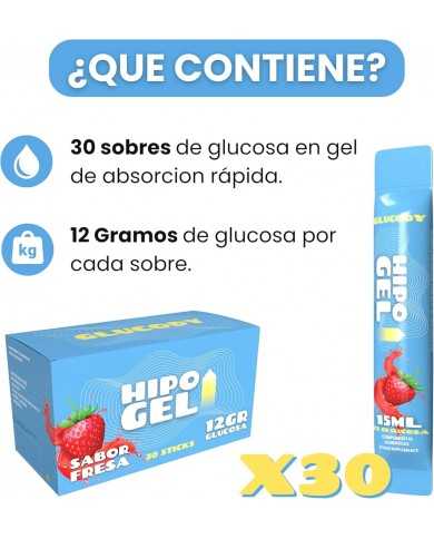 HIPO GEL DE GLUCOSA 12 G LUCODY STICK FRESA 1 UN
