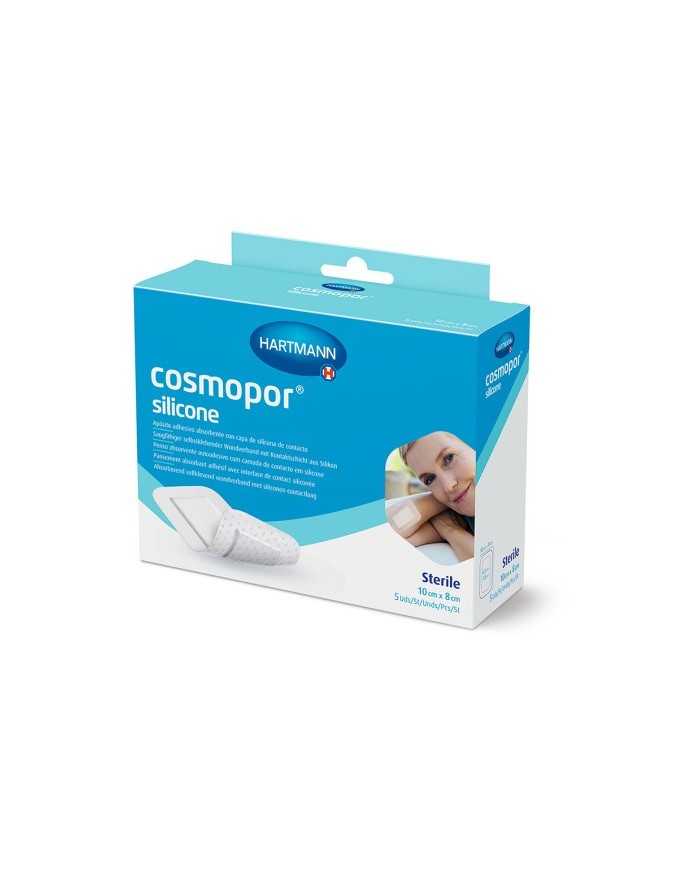COSMOPOR SILICONE APOSITO ESTERIL 10 X 8CM 5 UD