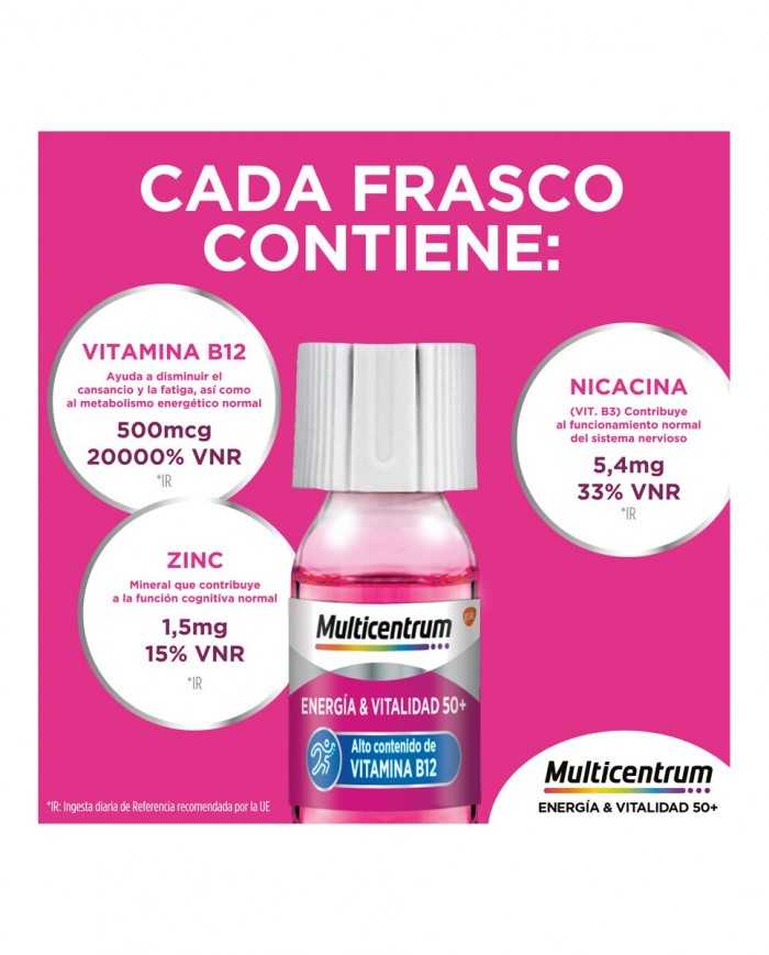 MULTICENTRUM ENERGIA Y VITALIDAD 50+ 15 VIALES